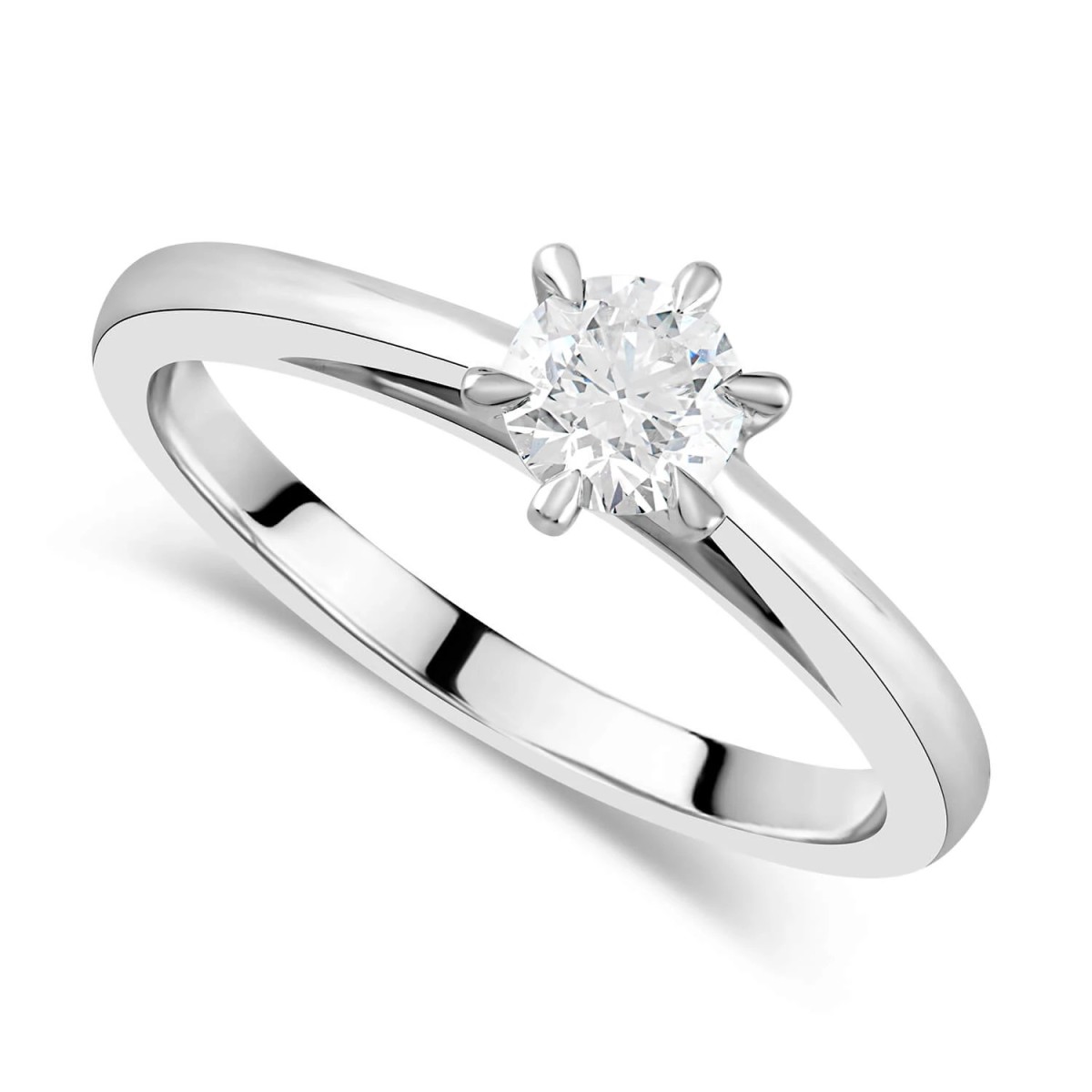 ANELLO SOLITARIO IN ORO BIANCO 18K CON DIAMANTE NATURALE CERTIFICATO DGC