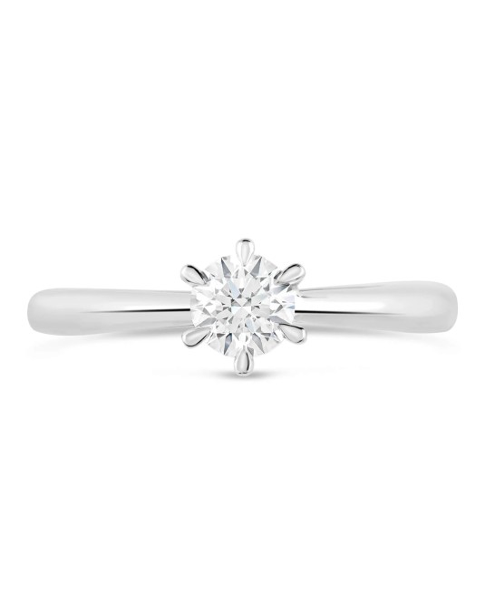 ANELLO SOLITARIO IN ORO BIANCO 18K CON DIAMANTE NATURALE CERTIFICATO DGC