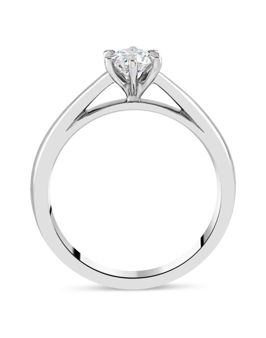 ANELLO SOLITARIO IN ORO BIANCO 18K CON DIAMANTE NATURALE CERTIFICATO DGC