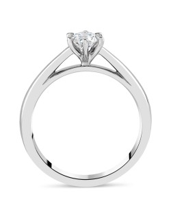 ANELLO SOLITARIO IN ORO BIANCO 18K CON DIAMANTE NATURALE CERTIFICATO DGC