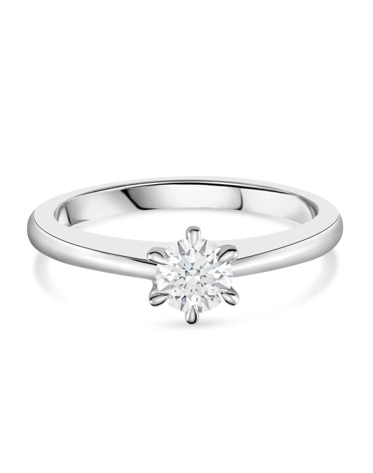 ANELLO SOLITARIO IN ORO BIANCO 18K CON DIAMANTE NATURALE CERTIFICATO DGC