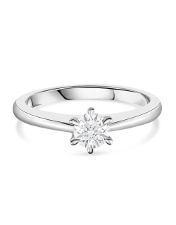 ANELLO SOLITARIO IN ORO BIANCO 18K CON DIAMANTE NATURALE CERTIFICATO DGC