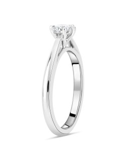ANELLO SOLITARIO IN ORO BIANCO 18K CON DIAMANTE NATURALE CERTIFICATO DGC