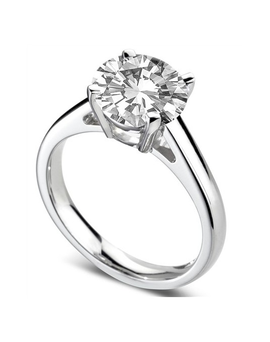 ANELLO SOLITARIO IN ORO BIANCO 18 K CON DIAMANTE NATURALE CERTIFICATO DGC