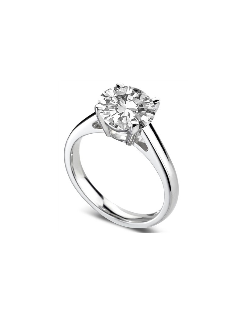 ANELLO SOLITARIO IN ORO BIANCO 18 K CON DIAMANTE NATURALE CERTIFICATO DGC