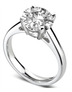 ANELLO SOLITARIO IN ORO BIANCO 18 K CON DIAMANTE NATURALE CERTIFICATO DGC