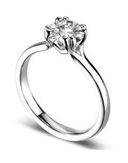 ANELLO SOLITARIO IN ORO BIANCO 18 K CON DIAMANTE NATURALE CERTIFICATO DGC