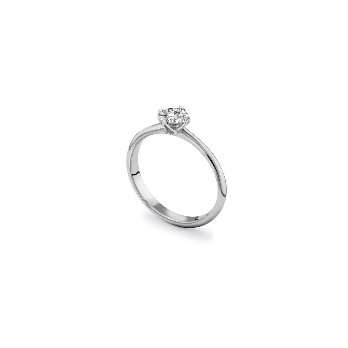 ANELLO SOLITARIO IN ORO BIANCO 18K CON DIAMANTE NATURALE CERTIFICATO DGC