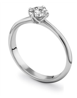 ANELLO SOLITARIO IN ORO BIANCO 18K CON DIAMANTE NATURALE CERTIFICATO DGC