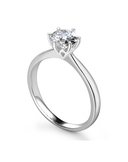 ANELLO SOLITARIO IN ORO BIANCO 18K CON DIAMANTE NATURALE CERTIFICATO DGC