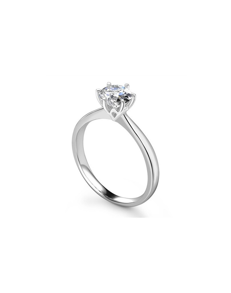 ANELLO SOLITARIO IN ORO BIANCO 18K CON DIAMANTE NATURALE CERTIFICATO DGC