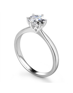 ANELLO SOLITARIO IN ORO BIANCO 18K CON DIAMANTE NATURALE CERTIFICATO DGC