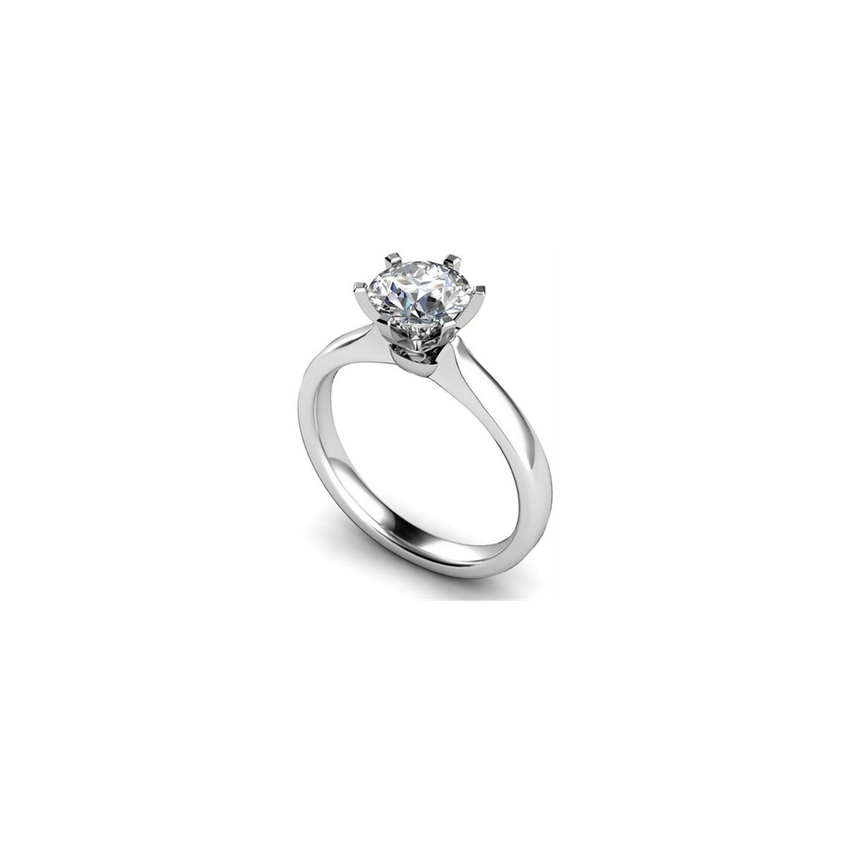 ANELLO SOLITARIO IN ORO BIANCO 18K CON DIAMANTE NATURALE CERTIFICATO DGC