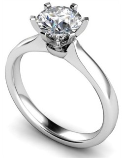 ANELLO SOLITARIO IN ORO BIANCO 18K CON DIAMANTE NATURALE CERTIFICATO DGC