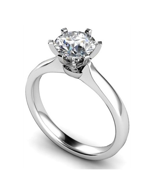 ANELLO SOLITARIO IN ORO BIANCO 18K CON DIAMANTE NATURALE CERTIFICATO DGC