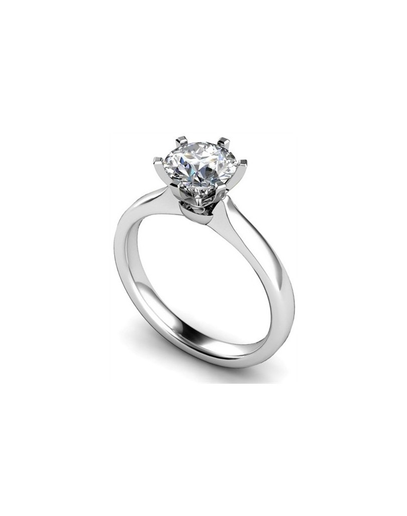 ANELLO SOLITARIO IN ORO BIANCO 18K CON DIAMANTE NATURALE CERTIFICATO DGC