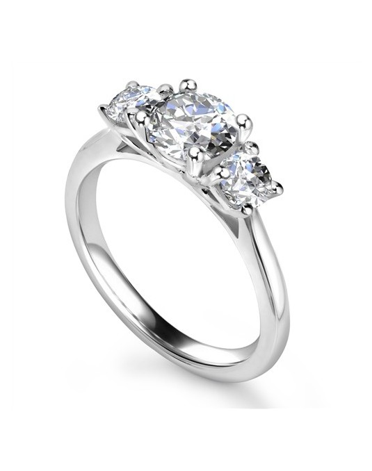 ANELLO TRILOGY IN ORO BIANCO 18K CON DIAMANTI NATURALI CERTIFICATI DGC