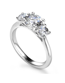 ANELLO TRILOGY IN ORO BIANCO 18K CON DIAMANTI NATURALI CERTIFICATI DGC