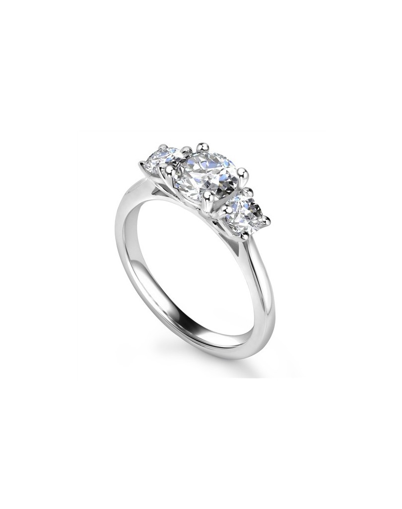 ANELLO TRILOGY IN ORO BIANCO 18K CON DIAMANTI NATURALI CERTIFICATI DGC