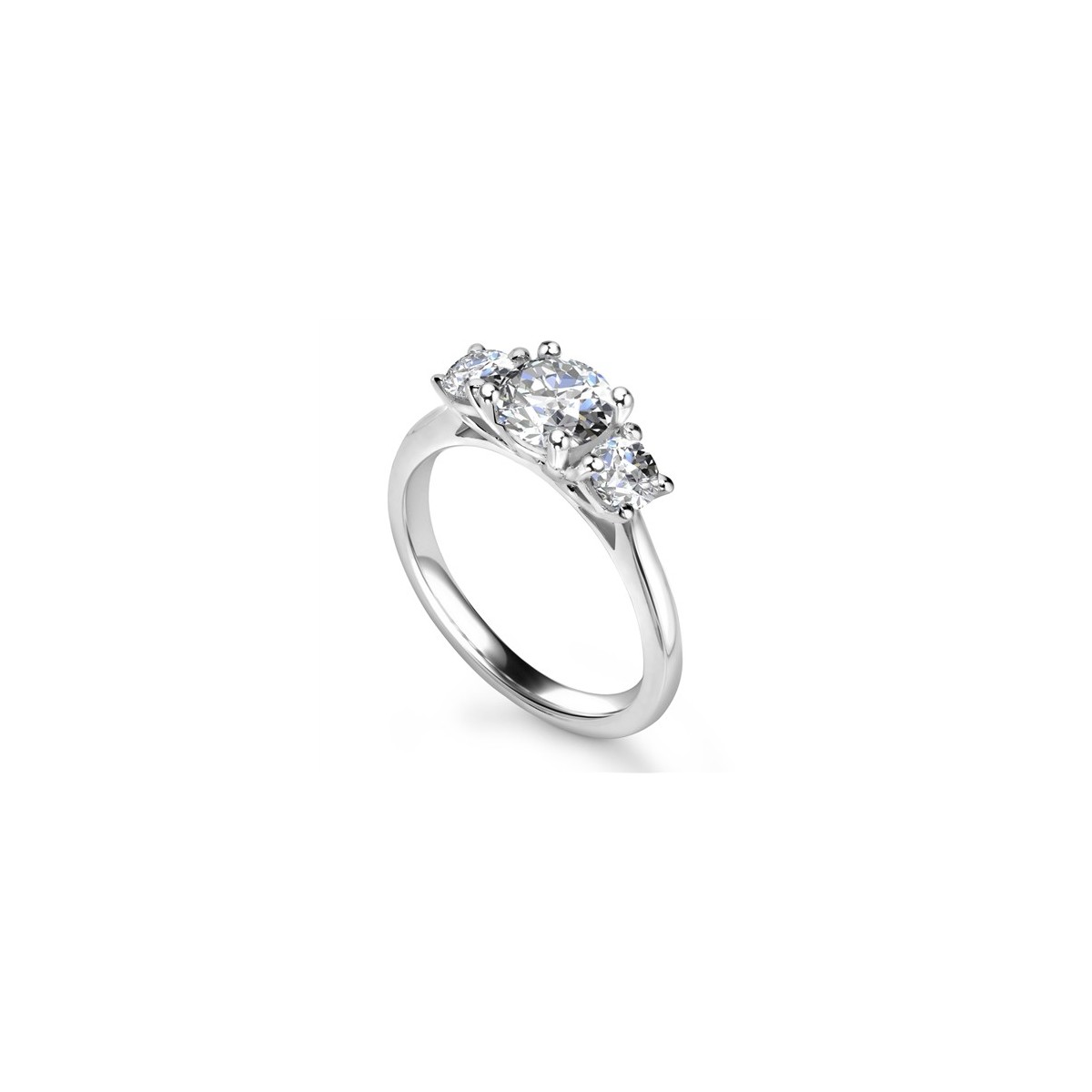 ANELLO TRILOGY IN ORO BIANCO 18K CON DIAMANTI NATURALI CERTIFICATI DGC
