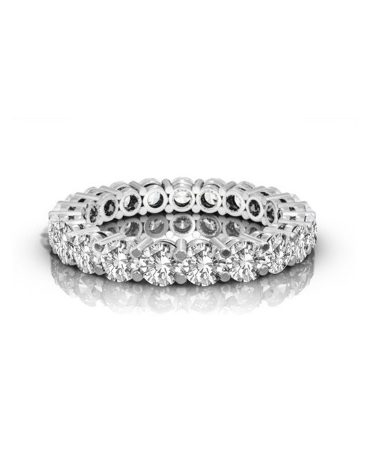 ANELLO ETERNITY IN ORO BIANCO 18K CON DIAMANTI NATURALI CERTIFICATI DGC