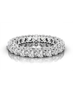 ANELLO ETERNITY IN ORO BIANCO 18K CON DIAMANTI NATURALI CERTIFICATI DGC