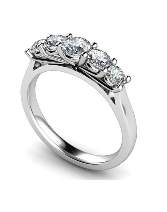 ANELLO RIVIERA IN ORO BIANCO 18K CON DIAMANTI NATURALI CERTIFICATI DGC