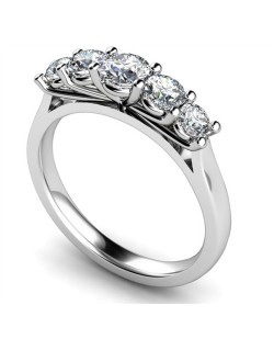 ANELLO RIVIERA IN ORO BIANCO 18K CON DIAMANTI NATURALI CERTIFICATI DGC