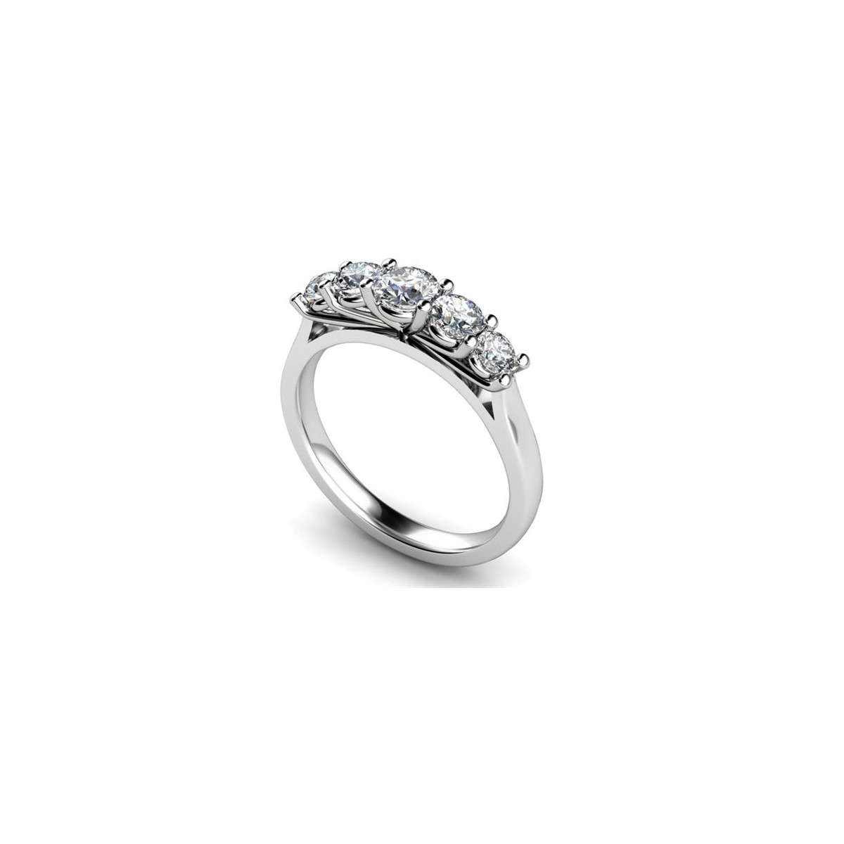 ANELLO RIVIERA IN ORO BIANCO 18K CON DIAMANTI NATURALI CERTIFICATI DGC