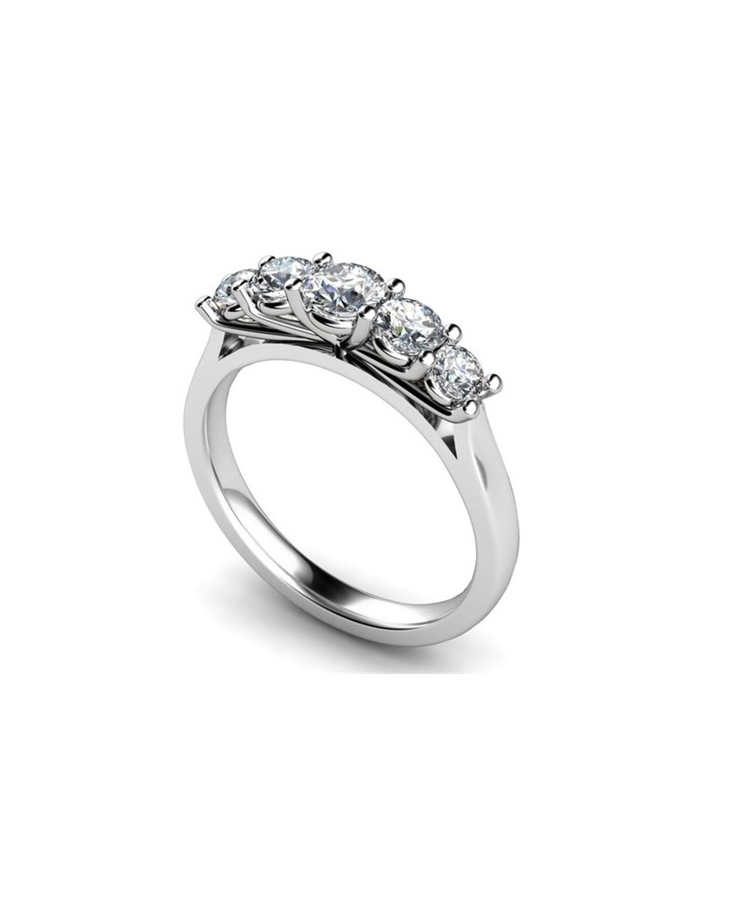 ANELLO RIVIERA IN ORO BIANCO 18K CON DIAMANTI NATURALI CERTIFICATI DGC