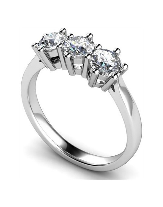 ANELLO TRILOGY IN ORO BIANCO 18K CON DIAMANTI NATURALI CERTIFICATI DGC