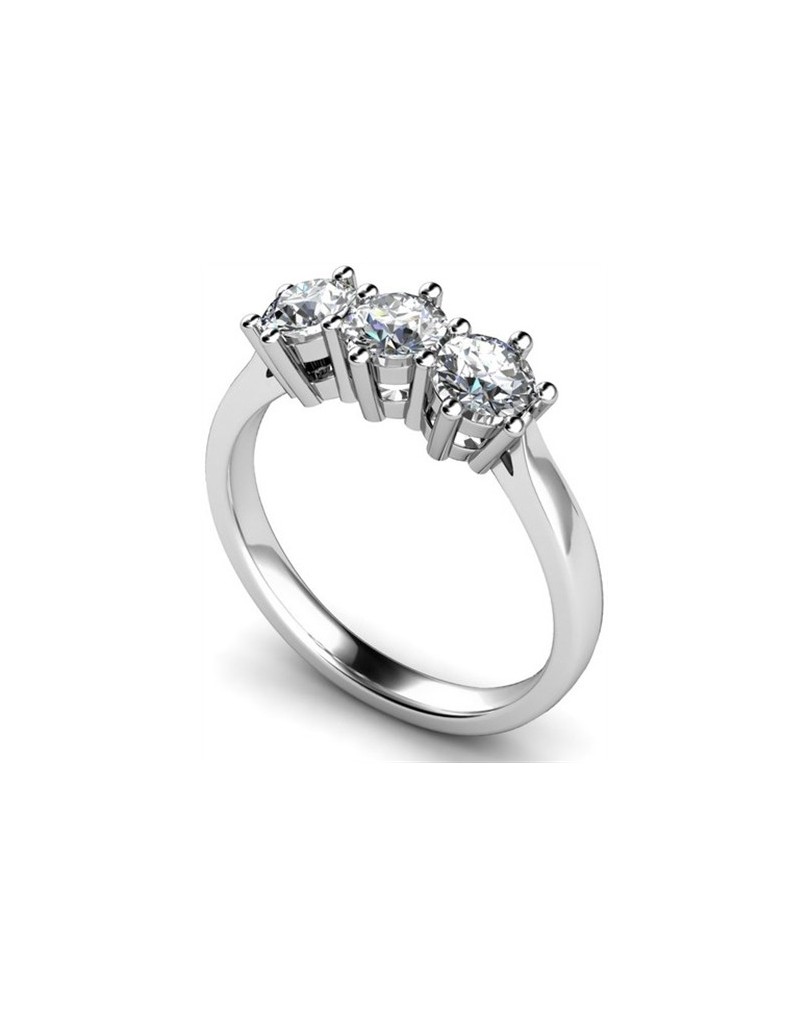 ANELLO TRILOGY IN ORO BIANCO 18K CON DIAMANTI NATURALI CERTIFICATI DGC