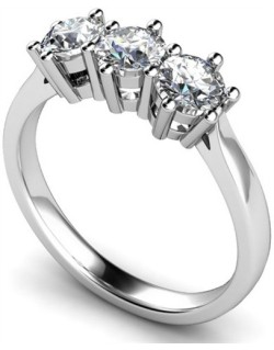 ANELLO TRILOGY IN ORO BIANCO 18K CON DIAMANTI NATURALI CERTIFICATI DGC