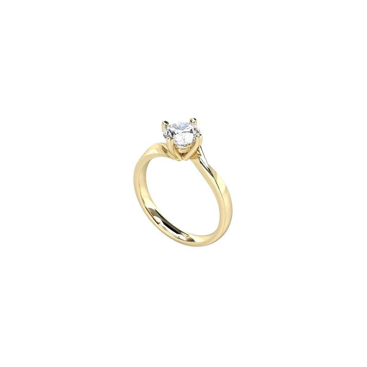 ANELLO SOLITARIO IN ORO GIALLO 18K CON DIAMANTE NATURALE CERTIFICATO DGC