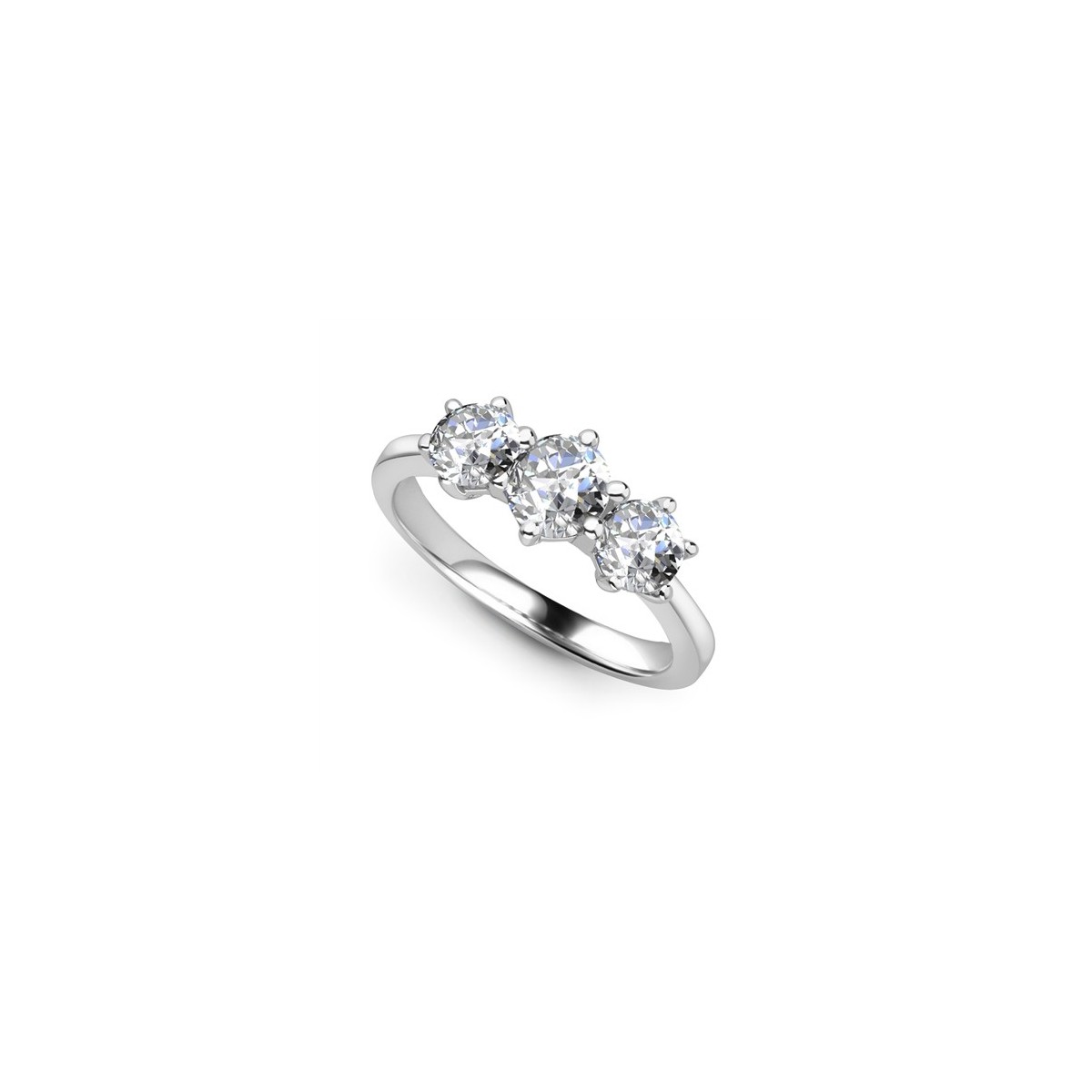 ANELLO TRILOGY IN ORO BIANCO 18K CON DIAMANTI NATURALI CERTIFICATI DGC