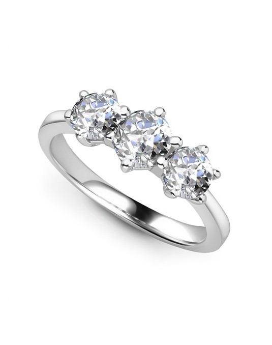 ANELLO TRILOGY IN ORO BIANCO 18K CON DIAMANTI NATURALI CERTIFICATI DGC