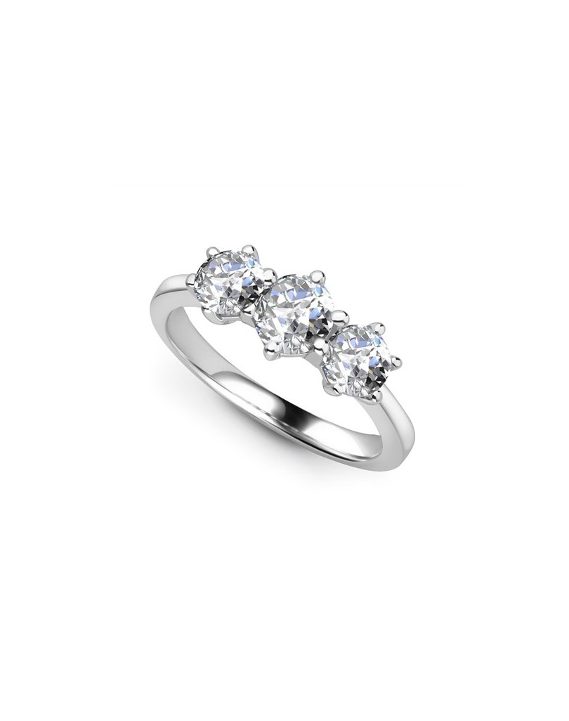 ANELLO TRILOGY IN ORO BIANCO 18K CON DIAMANTI NATURALI CERTIFICATI DGC