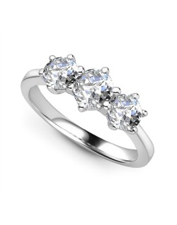 ANELLO TRILOGY IN ORO BIANCO 18K CON DIAMANTI NATURALI CERTIFICATI DGC