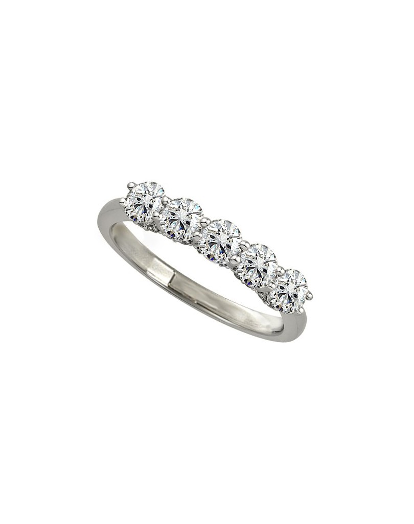 ANELLO RIVIERA IN ORO BIANCO 18K CON DIAMANTI NATURALI CERTIFICATI DGC