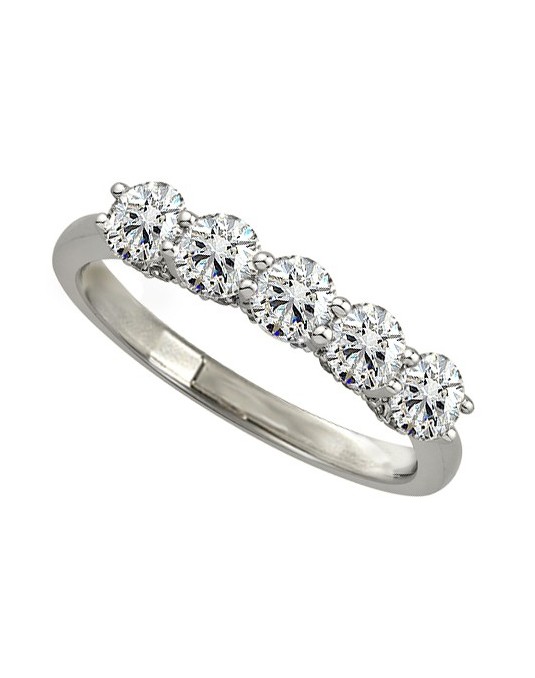 ANELLO RIVIERA IN ORO BIANCO 18K CON DIAMANTI NATURALI CERTIFICATI DGC
