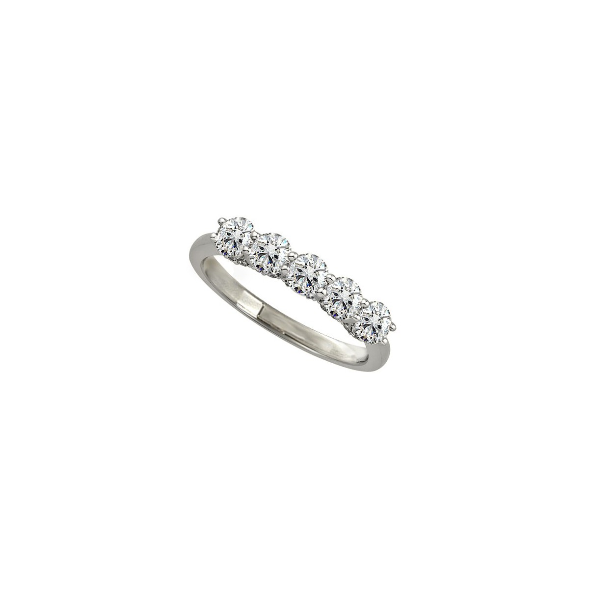 ANELLO RIVIERA IN ORO BIANCO 18K CON DIAMANTI NATURALI CERTIFICATI DGC