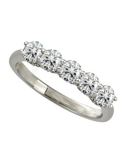 ANELLO RIVIERA IN ORO BIANCO 18K CON DIAMANTI NATURALI CERTIFICATI DGC