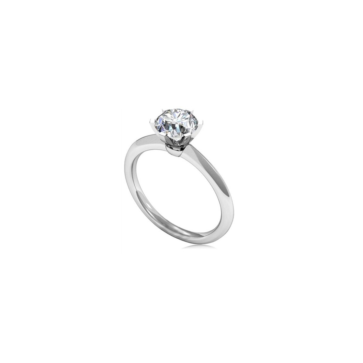 ANELLO PROPOSTA DI MATRIMONIO IN ORO BIANCO 18K CON DIAMANTE NATURALE CERTIFICATO DGC