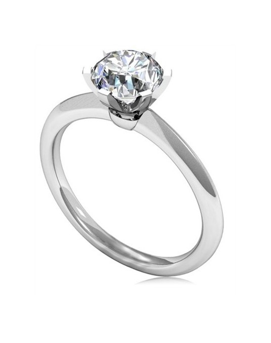 ANELLO SOLITARIO IN ORO BIANCO 18K CON DIAMANTE NATURALE CERTIFICATO DGC