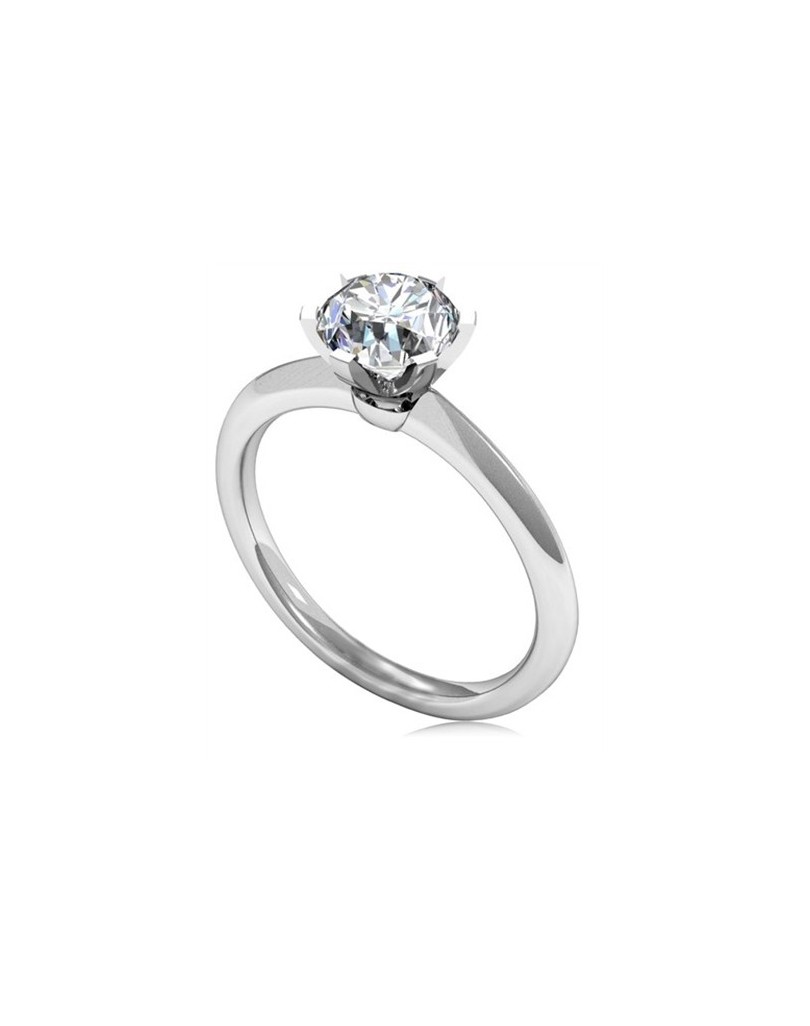 ANELLO SOLITARIO IN ORO BIANCO 18K CON DIAMANTE NATURALE CERTIFICATO DGC