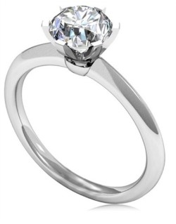 ANELLO SOLITARIO IN ORO BIANCO 18K CON DIAMANTE NATURALE CERTIFICATO DGC