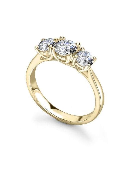 ANELLO TRILOGY IN ORO GIALLO 18K CON DIAMANTI NATURALI CERTIFICATI DGC