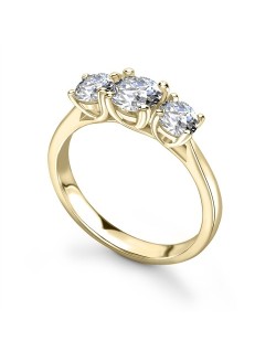 ANELLO TRILOGY IN ORO GIALLO 18K CON DIAMANTI NATURALI CERTIFICATI DGC