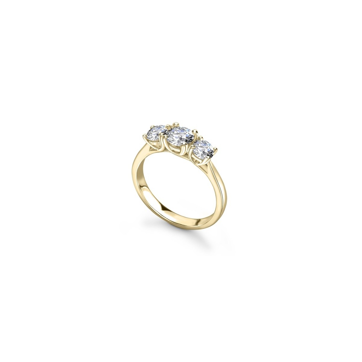 ANELLO TRILOGY IN ORO GIALLO 18K CON DIAMANTI NATURALI CERTIFICATI DGC