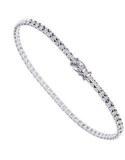 BRACCIALE TENNIS IN ORO BIANCO 18 K CON DIAMANTI NATURALI E VVS